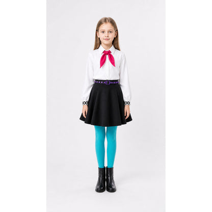 Bili Costume: White Blouse, Black Skirt, Pants, Tie, Belt main product view
