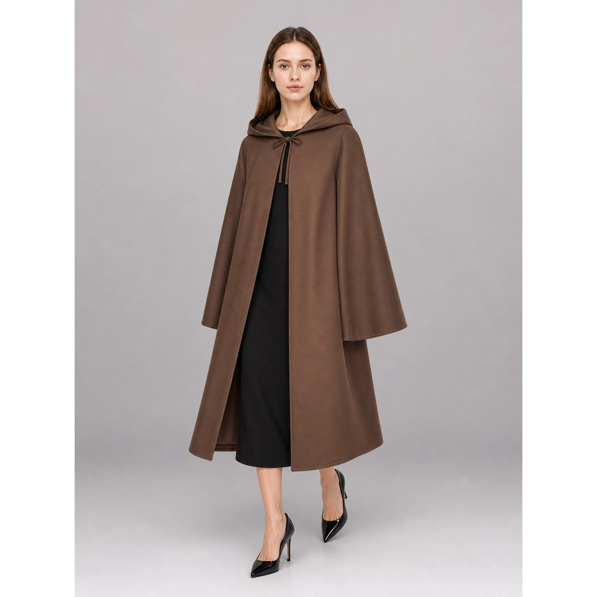 Brown Medieval Hooded Carnival Cloak