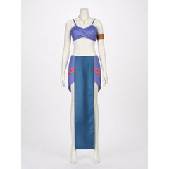 Women's Princess Kida Cosplay Costume from Atlantis: The Lost Empire – Purple Top, Blue Skirt, Necklace & Armband