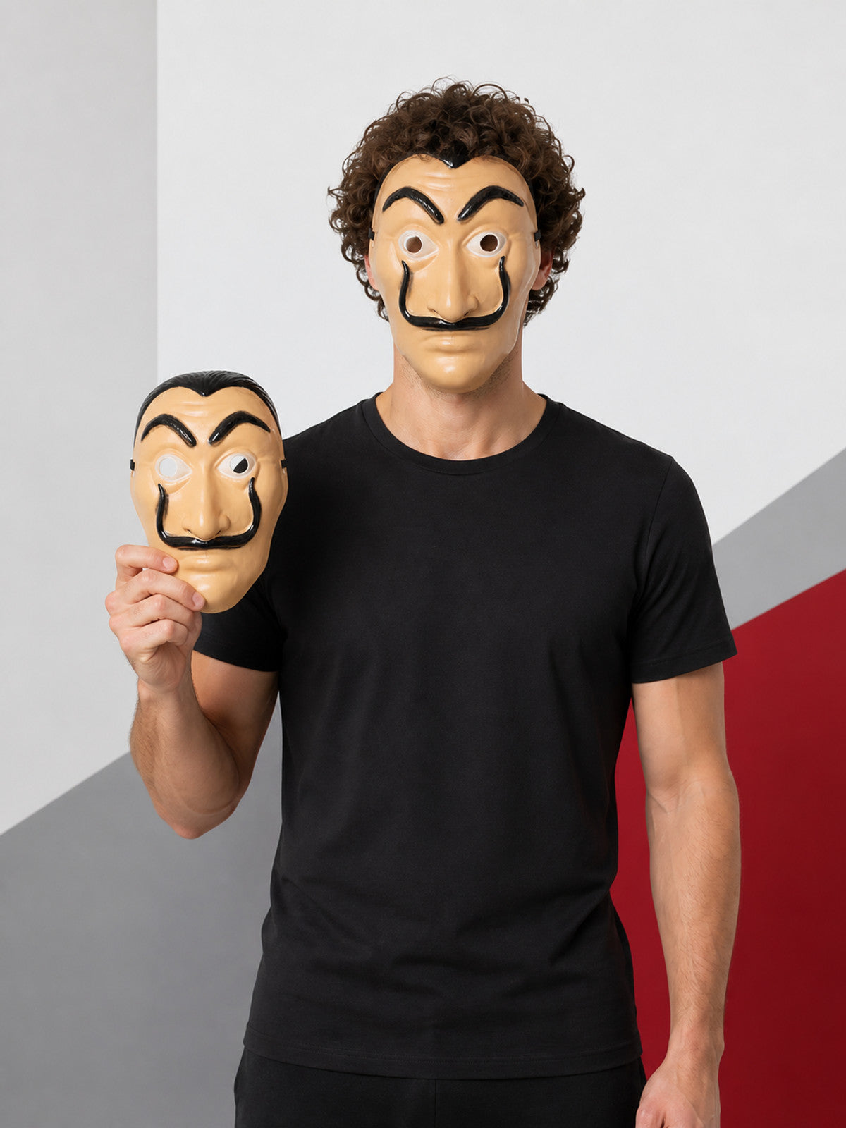 Carnival Cosplay Mask with Black Mustache