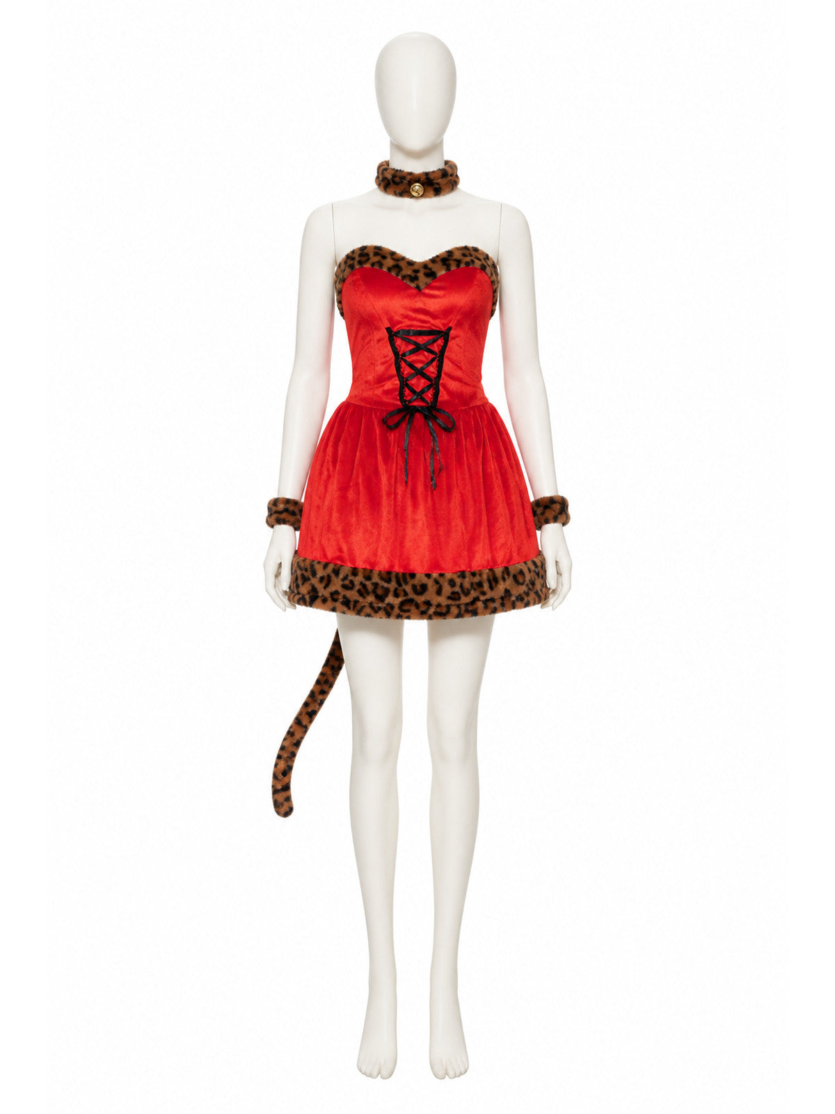 Red Carnival Dress with Ears and Tail main product view