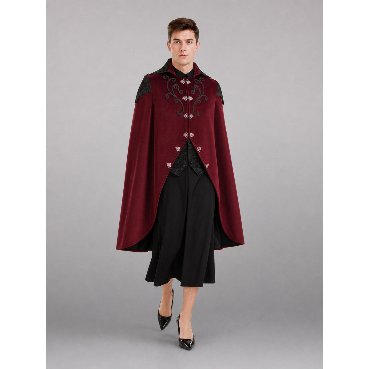 Gothic Tailcoat with Black Trim for Cosplay