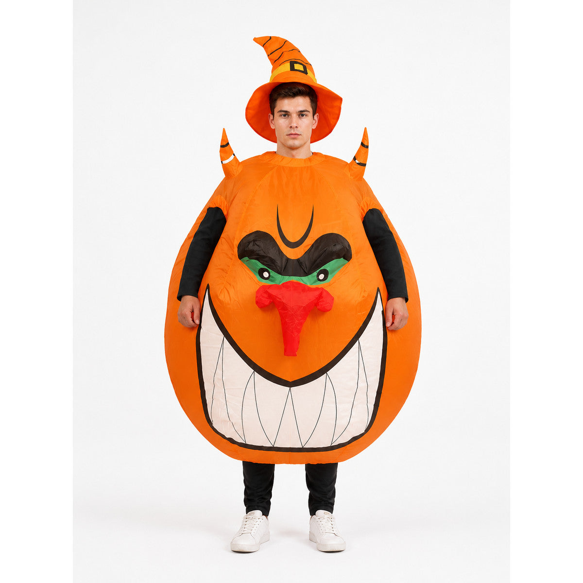 Inflatable Monster Costume with Bright Teeth for Parties front view