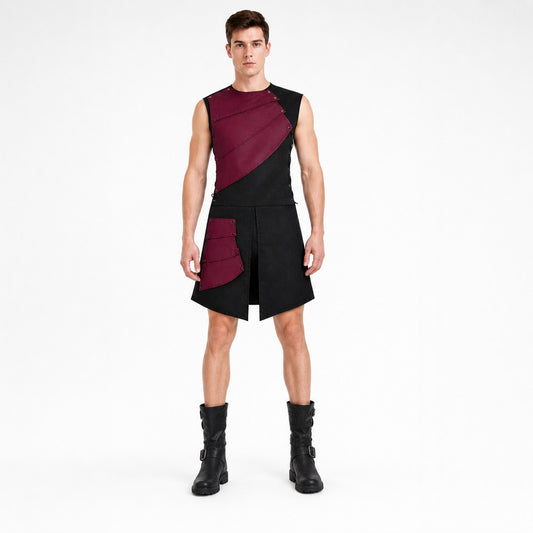 Sleeveless Jumpsuit with Asymmetrical Panels