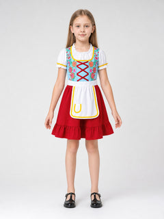 Folk-Style Carnival Dress with Apron