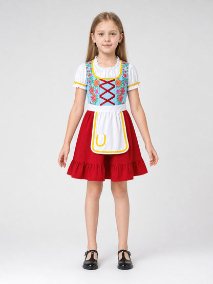 Folk-Style Carnival Dress with Apron front view