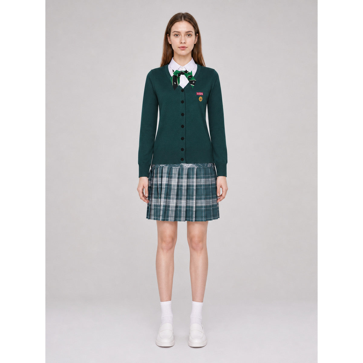 School Uniform Cosplay Costume: Cardigan, Shirt, and Skirt