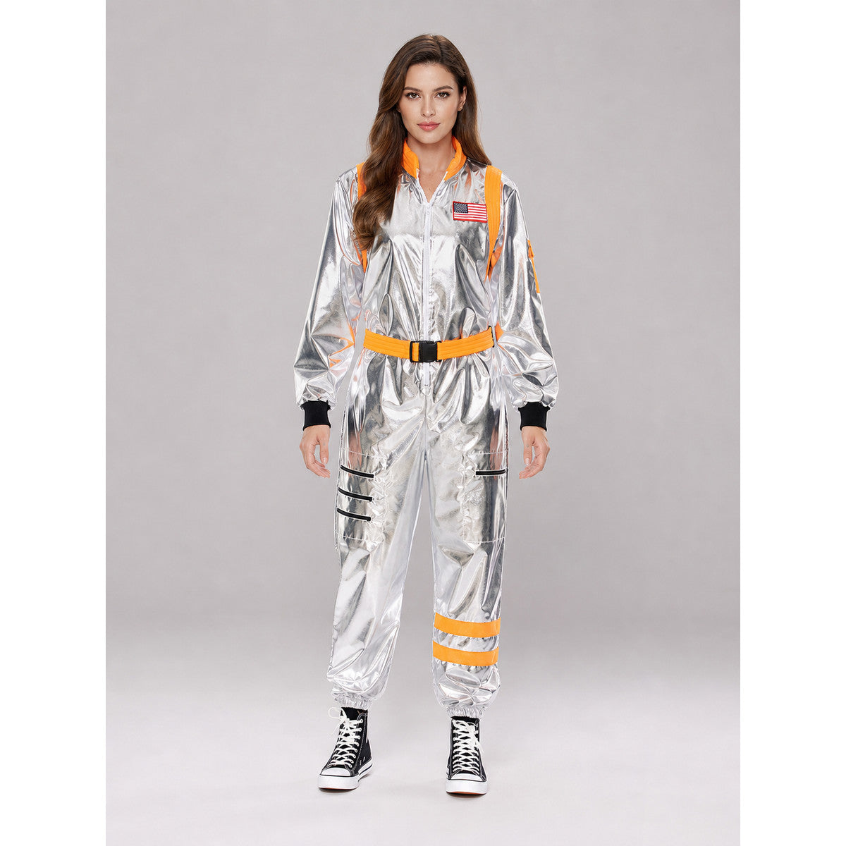 Astronaut Costume, Silver Jumpsuit for Cosplay