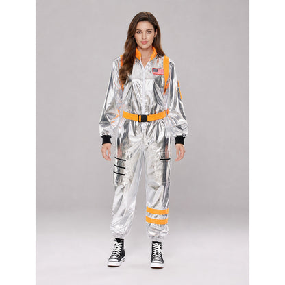 Astronaut Costume, Silver Jumpsuit for Cosplay