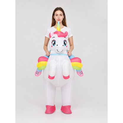 Inflatable Costume: Unicorn, Shark, or Alien on-model view