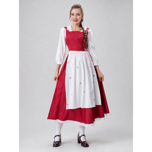 Little Red Riding Hood Dress with Apron and Cherries