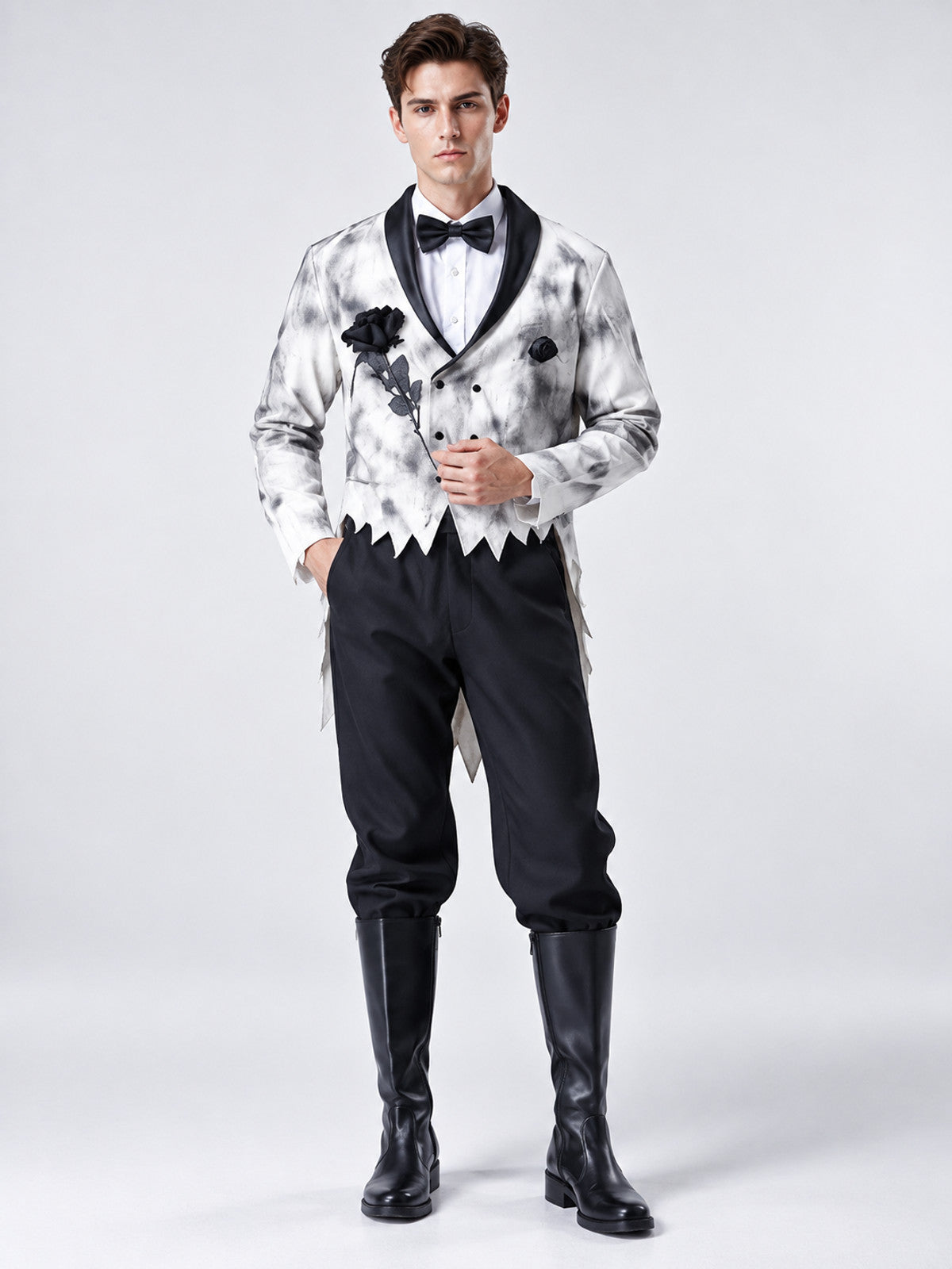 Halloween Costume: White Jacket, Shirt, Pants, Brooch
