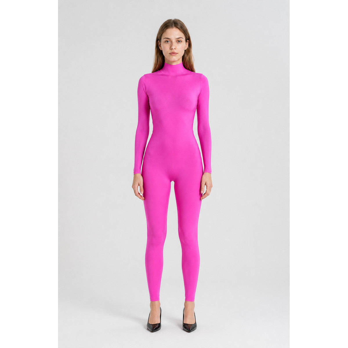 Tight-Fitting Pink Full-Body Stocking Suit for Halloween