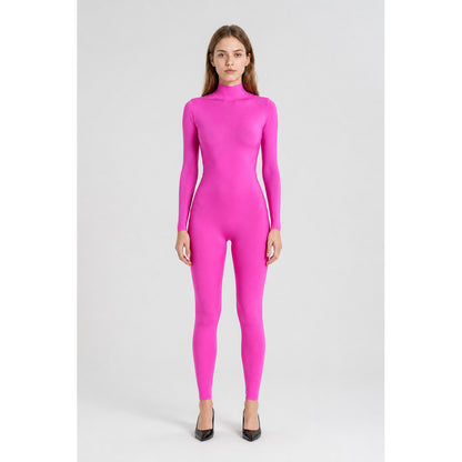 Tight-Fitting Pink Full-Body Stocking Suit for Halloween