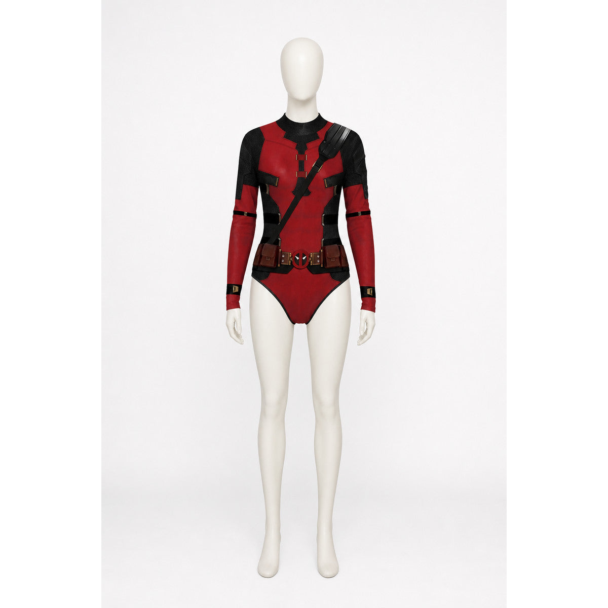Red and Black Superhero Jumpsuit with 3D Print main product view