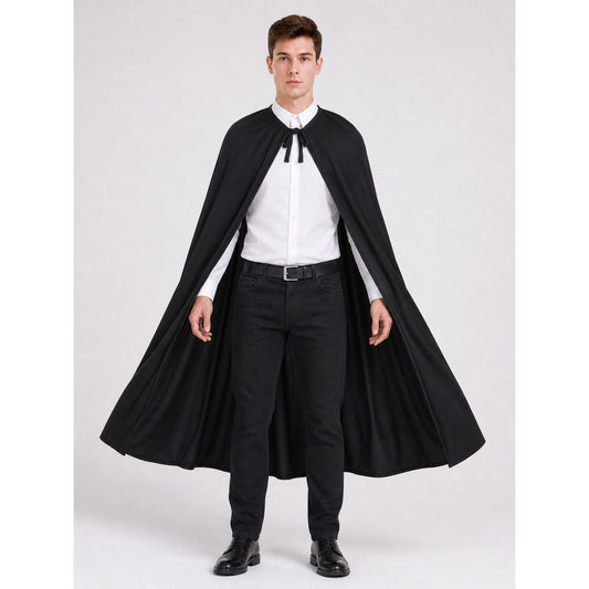 Long Black Cape for Halloween and the Stage