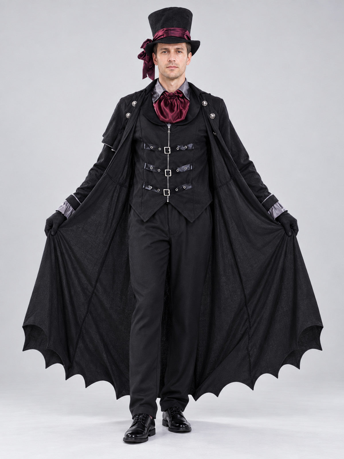 Vampire Costume with Top Hat and Cape