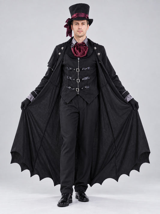Vampire Costume with Top Hat and Cape