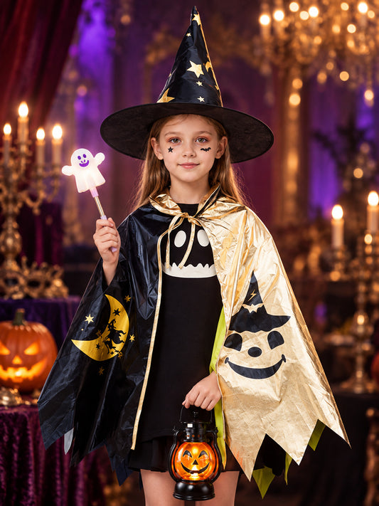 Kids' Witch Costume: Cape, Hat, Light-Up Wand