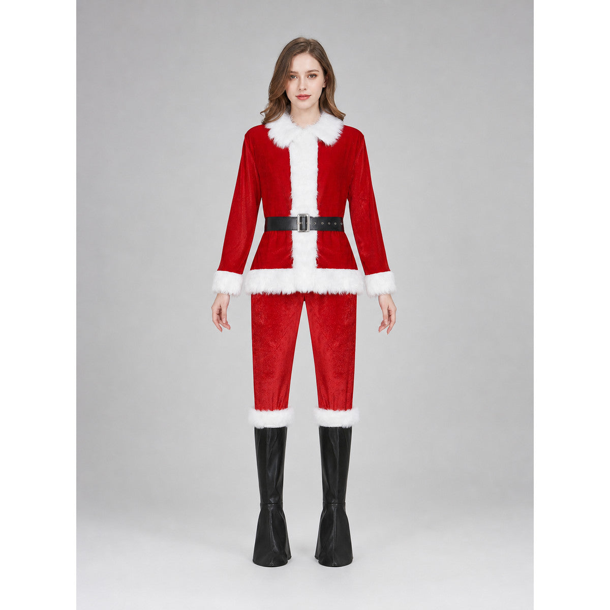 Santa Claus Costume, New Year's Red and White Set