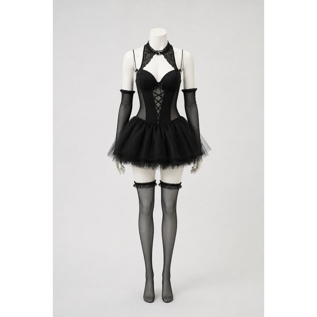 Black Demon Costume with a Full Skirt for Halloween main product view