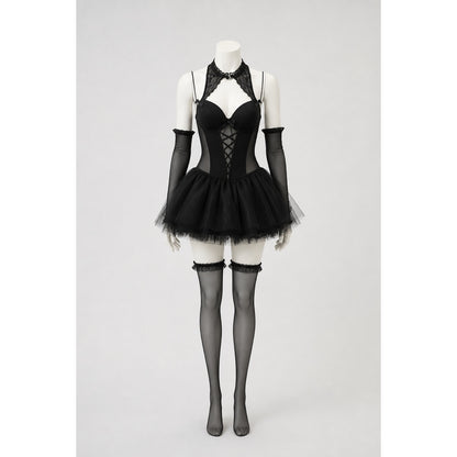 Black Demon Costume with a Full Skirt for Halloween main product view