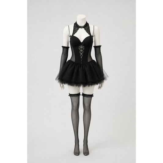 Black Demon Costume with a Full Skirt for Halloween main product view