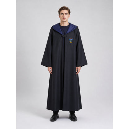 Long Hooded Wizard Robe with Emblem Patch