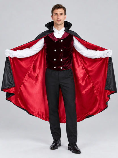 Vampire-Style Costume with Cape on-model view