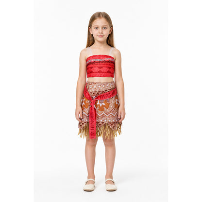 Children's Moana Costume with Skirt and Top for Halloween main product view
