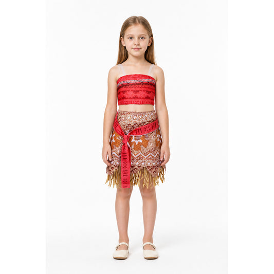 Children's Moana Costume with Skirt and Top for Halloween main product view