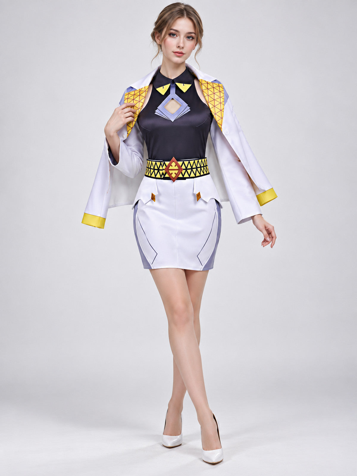 Anna Cosplay Costume: Jacket, Top, Skirt, Belt