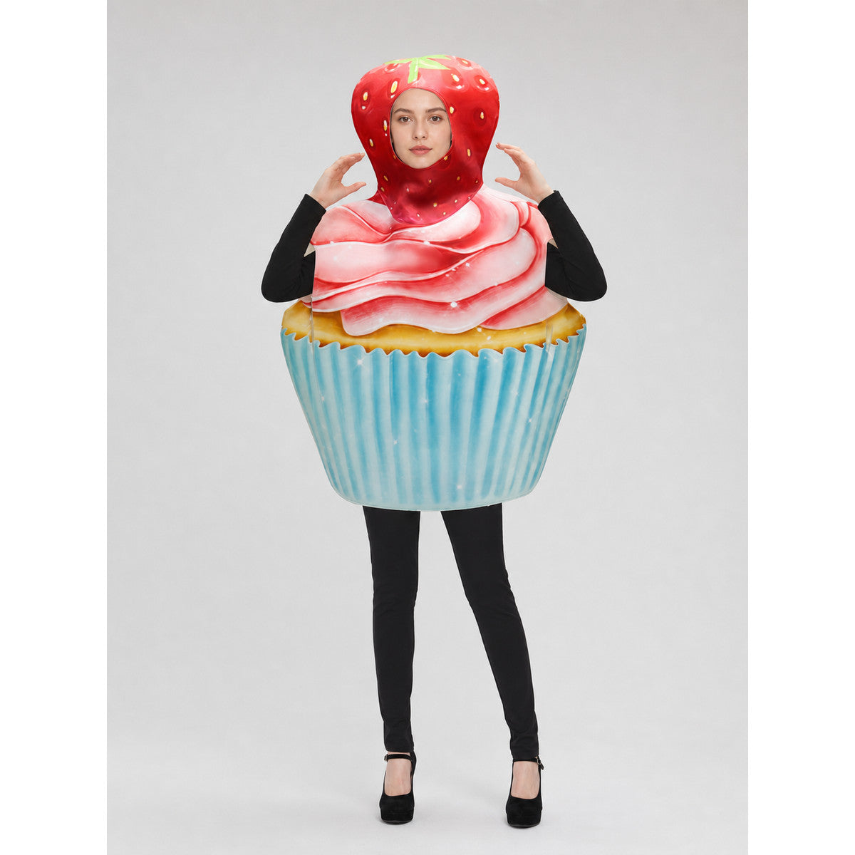 Cupcake Costume with Strawberry Hood