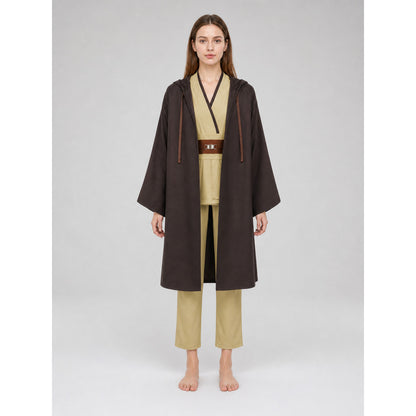 Obi-Wan Cosplay Costume with Cloak and Belt front view