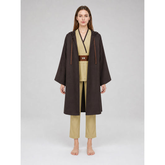 Obi-Wan Cosplay Costume with Cloak and Belt front view