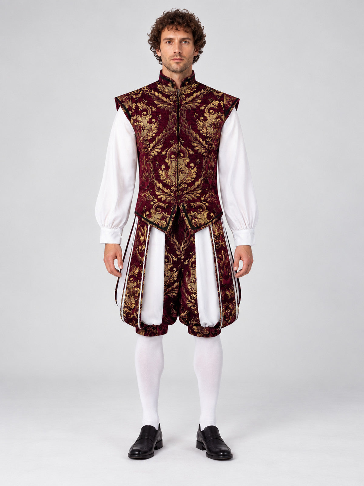 Carnival Costume with Vest and Gold-Tone Ornament on-model view