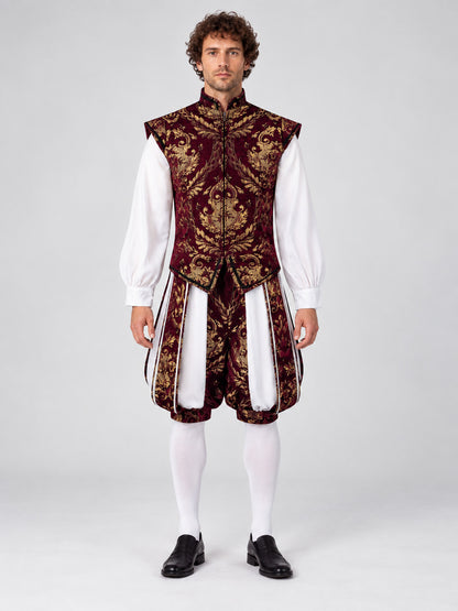 Carnival Costume with Vest and Gold-Tone Ornament on-model view