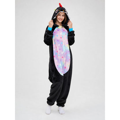 Dragon kigurumi hooded jumpsuit on-model view