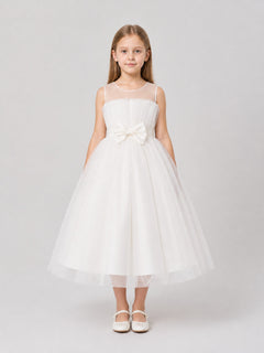 Girls' Princess Dress, Long and Full, with Bow
