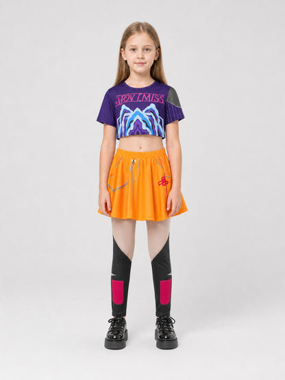 Cosplay Costume Set with Top and Skirt on-model view