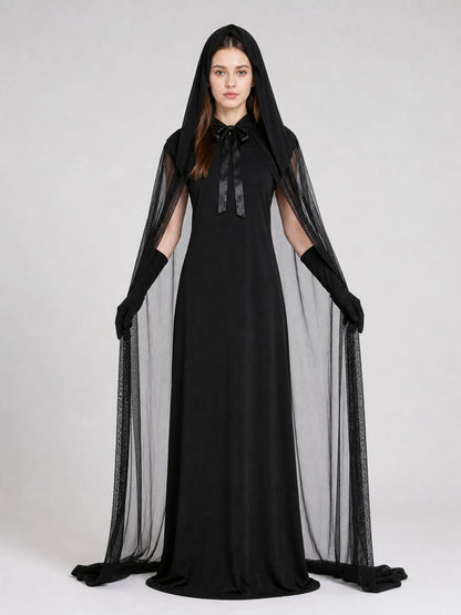 Carnival Hooded Cloak with Semi-Transparent