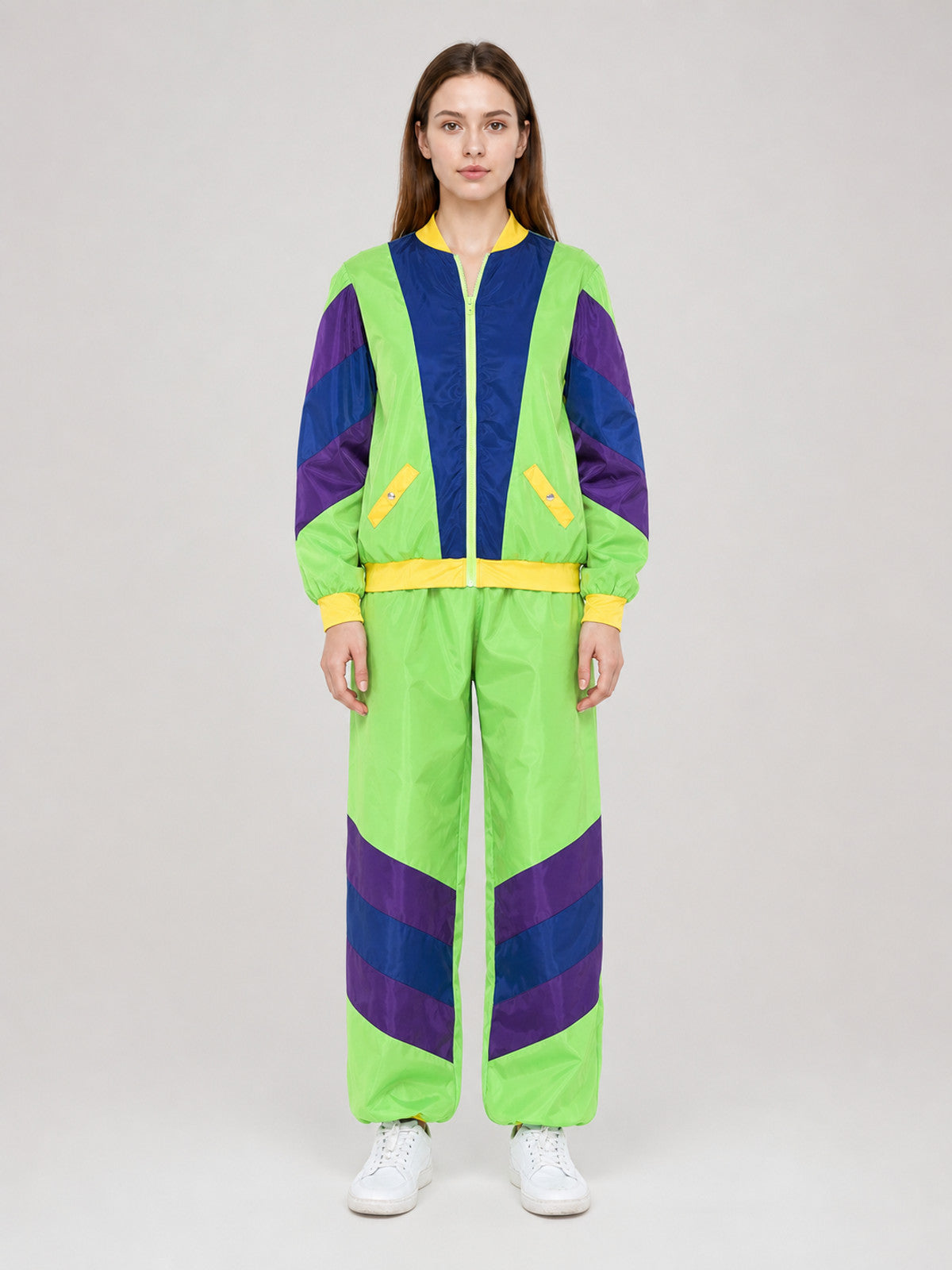 Retro Stage Costume Set: Jacket and Pants on-model view