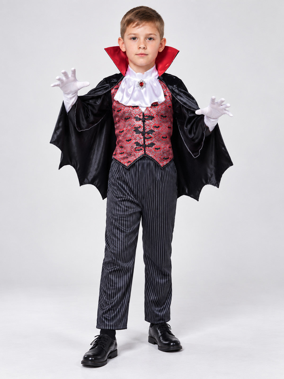 Children’s Vampire Costume with Cape on-model view