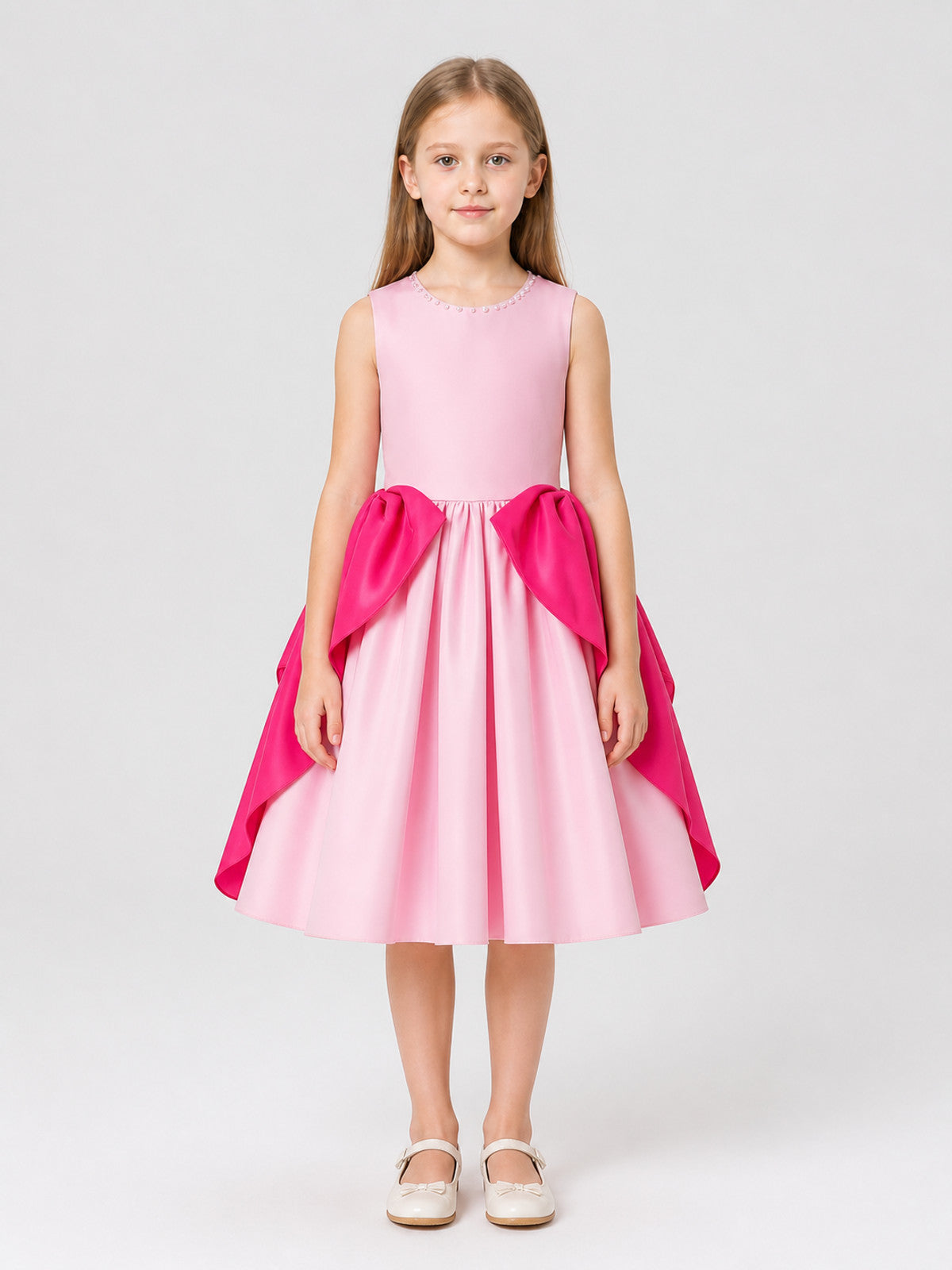 Children’s Party Dress with a Full Skirt and Large Bow
