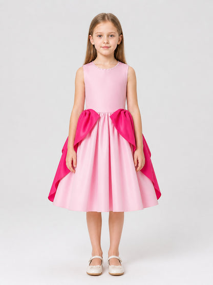 Children’s Party Dress with a Full Skirt and Large Bow