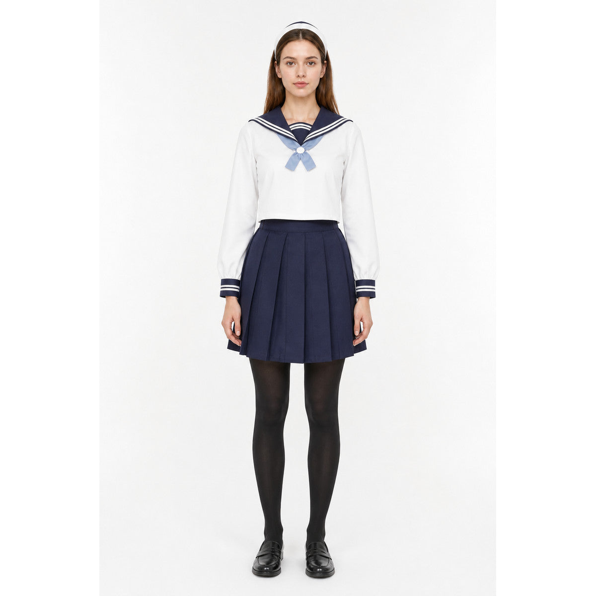 Sailor-style costume with pleated skirt main product view