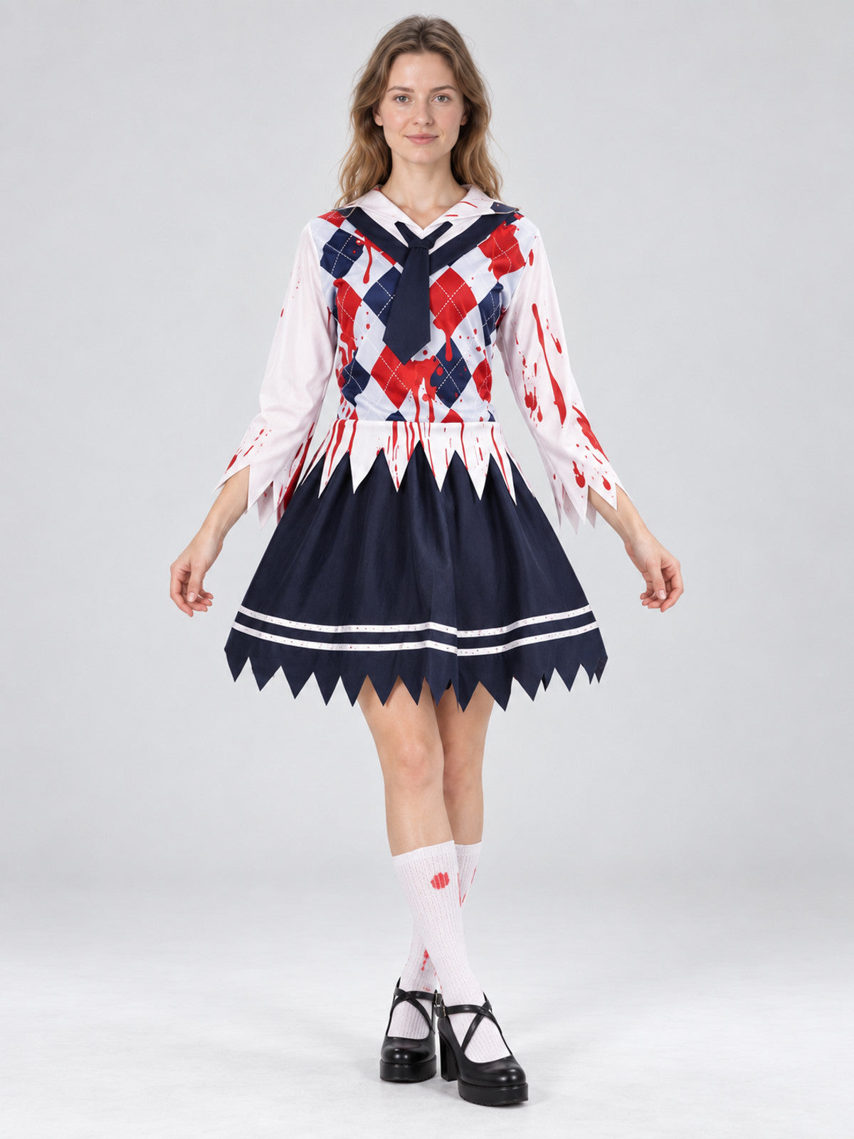 Carnival Dress with Contrasting Bodice and Dark Navy Skirt