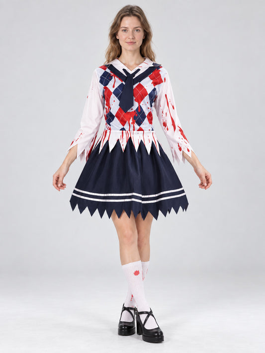 Carnival Dress with Contrasting Bodice and Dark Navy Skirt