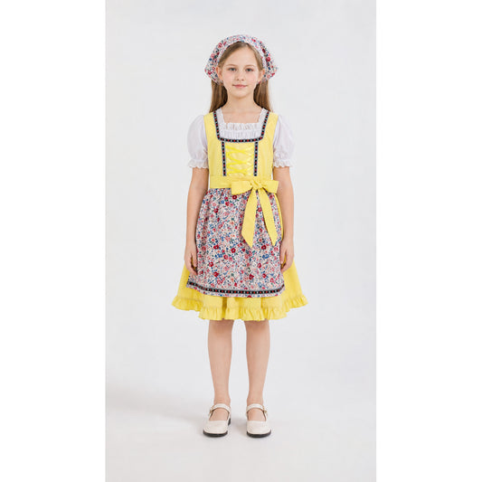 Dirndl Dress with Apron and Headscarf for Oktoberfest main product view