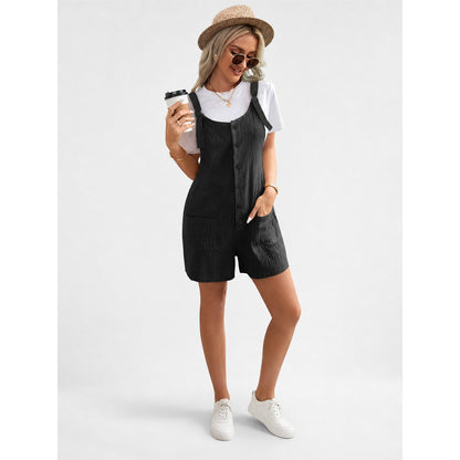 Black Loose-Fit Short Jumpsuit
